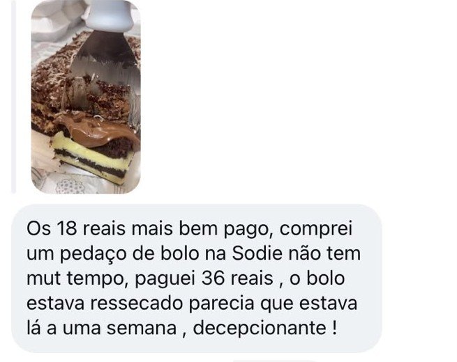 Cliente elogia o sabor e o valor da fatia